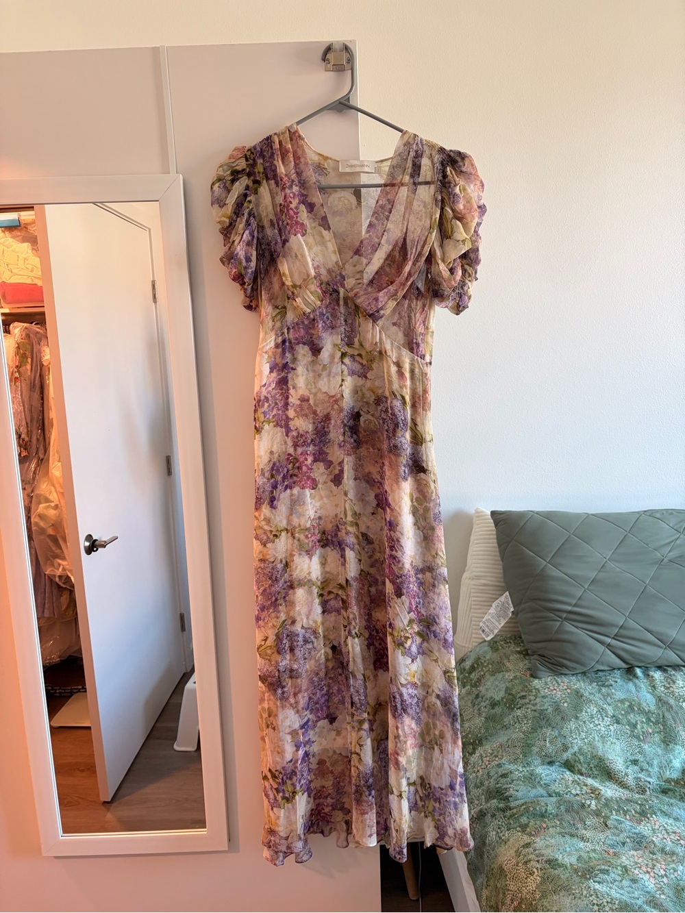 Zimmermann lyrical gather sleeve midi dress